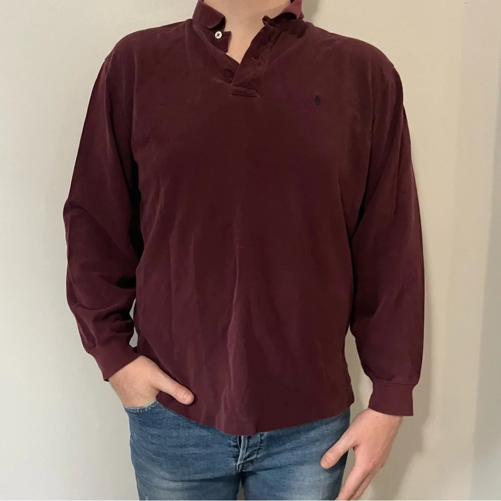 🏇Vintage  Burgundy Ralph Lauren Polo! Men’s Size XL🏇